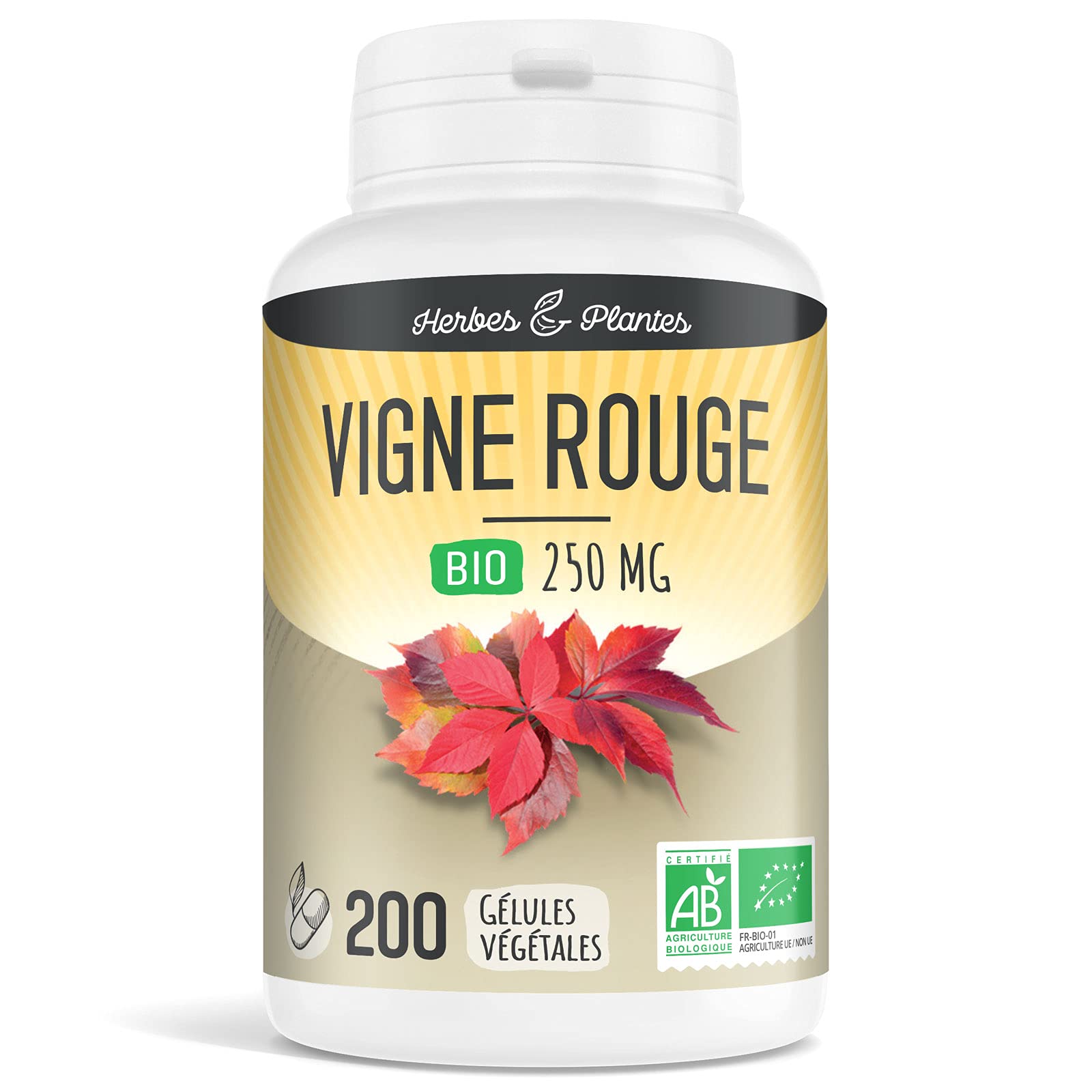 Gélules Vigne Rouge Feuille 250 Mg - Boîte De 1000 Gélules - France Herboristerie