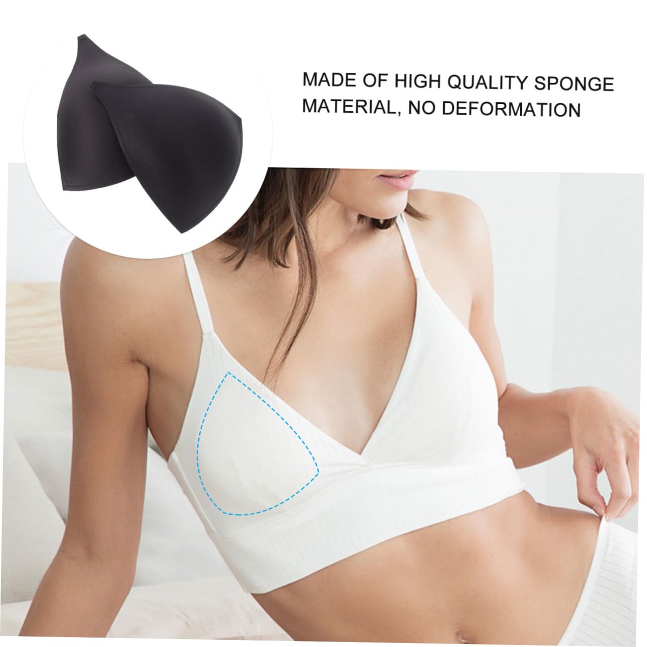 FOMIYES Almohadillas Para Copas Insertos Para Sujetadores Copas Para Mujer Relleno Para Sujetadores Almohadillas De Esponja Negras