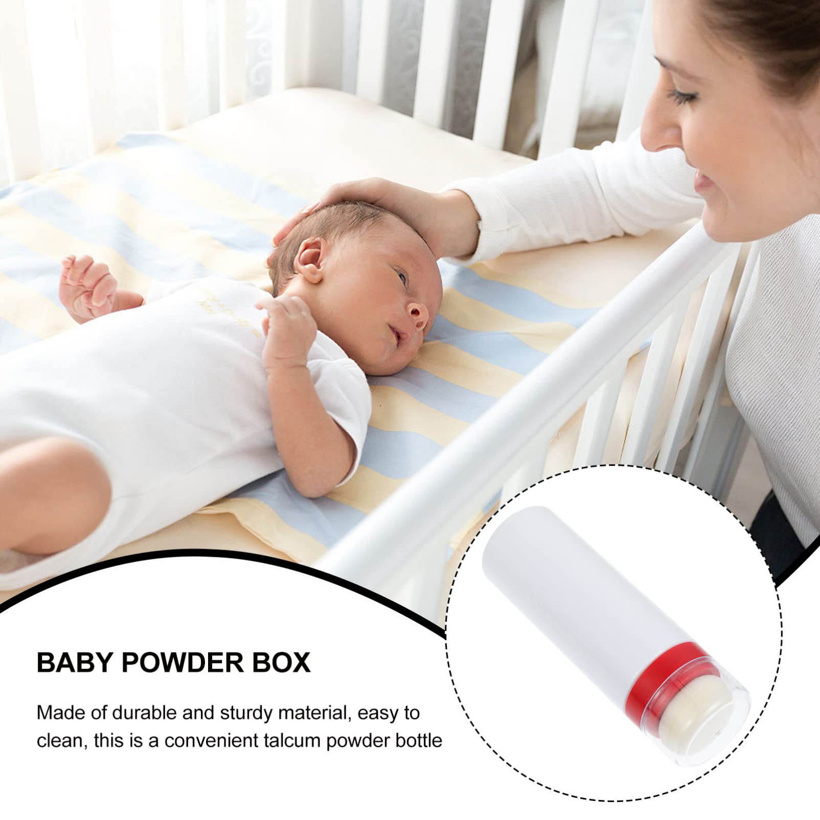 KALLORY 2pcs Portable Puff Applicator Bottle Talcum Powder Holder Present for Boys and Girls