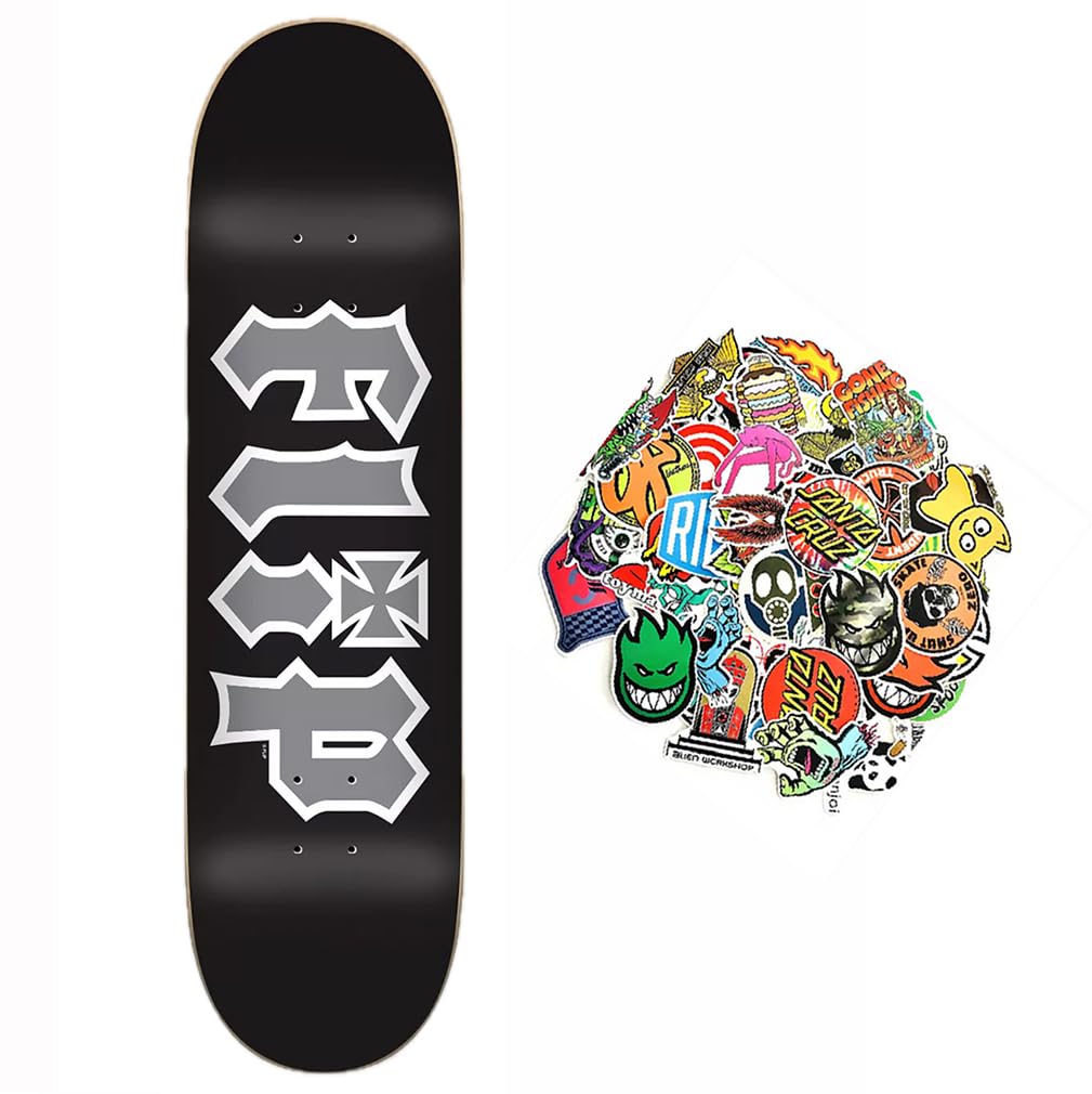 FLIP Tabla de skate Team HKD Logo Deck 8.25" Grip Incluido + 20 pegatinas