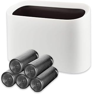 GOLRISEN Mini Pattumiera da Tavolo Pattumiera Scrivania Mini Cestino da Scrivania Mini Cestino Spazzatura Cestino per Il Minuscolo Bagno con 100 Sacchetti della Spazzatura