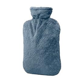 BICAREE Hot Water Bottle with Cover, 2L PVC Hot Water Bag for Neck, Shoulder Pain and Hand Feet Warmer, Menstrual Cramps, Hot Compress and Cold Therapy(Blue Ashes)