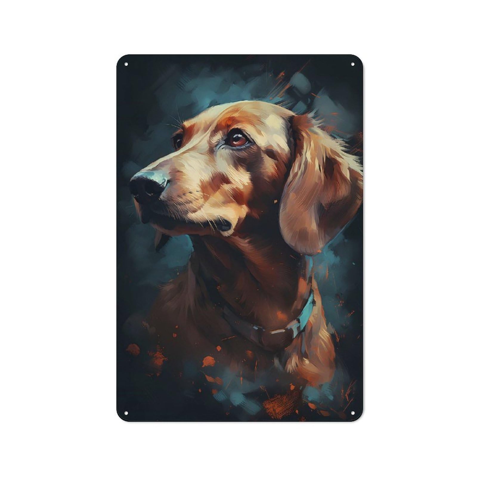 Junmoney Dachshund Dog Enchanted Metal Sign 30X20cm With For Hallway Wall, Rustic Decor, For Wall Display Collectors