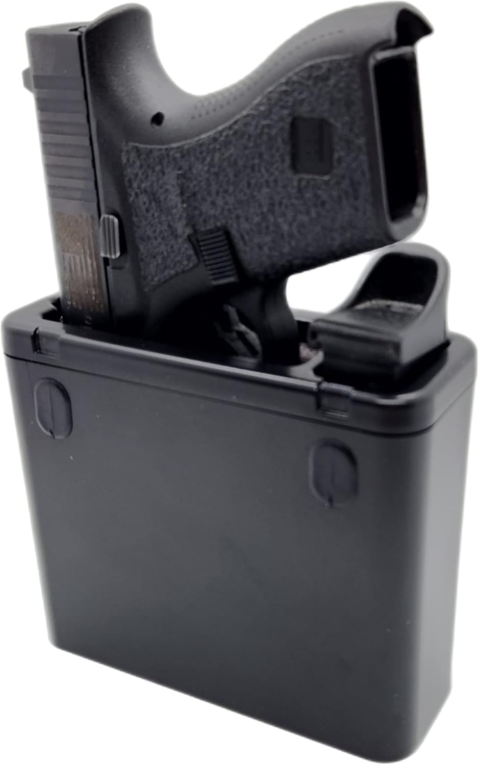 BukTek Mini TacBox SC - SubCompact Handgun Mountable Fast Access Holster Box for Vehicles, Home/Office & More (Black) 4.5 Long x 1.75 Wide x 3.75 Tall (Inches)