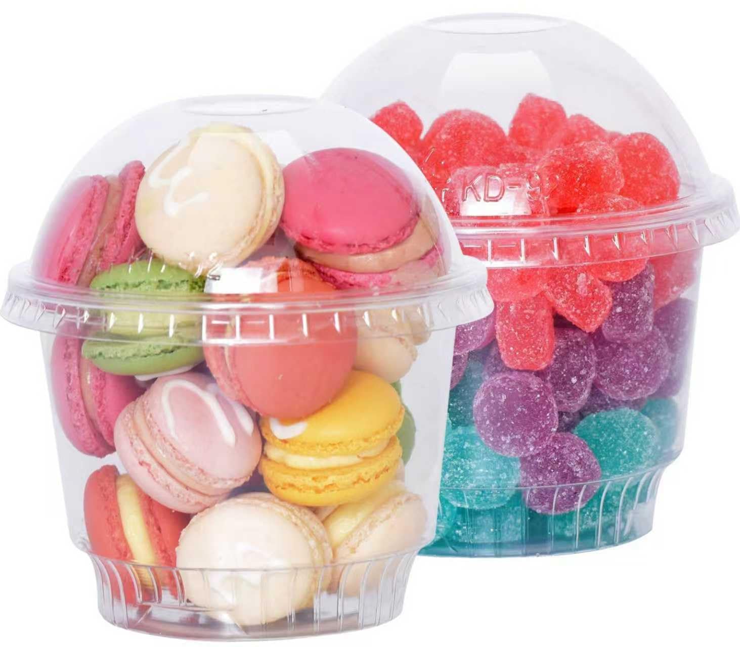 8 oz Clear Plastic Dessert Cups with Dome Lids No hole - 25 Sets Disposable Snack Bowls for Ice Cream, Parfait, Banana Pudding, Jello and Individual Desserts at Party, Fruit Cup with No Leaks