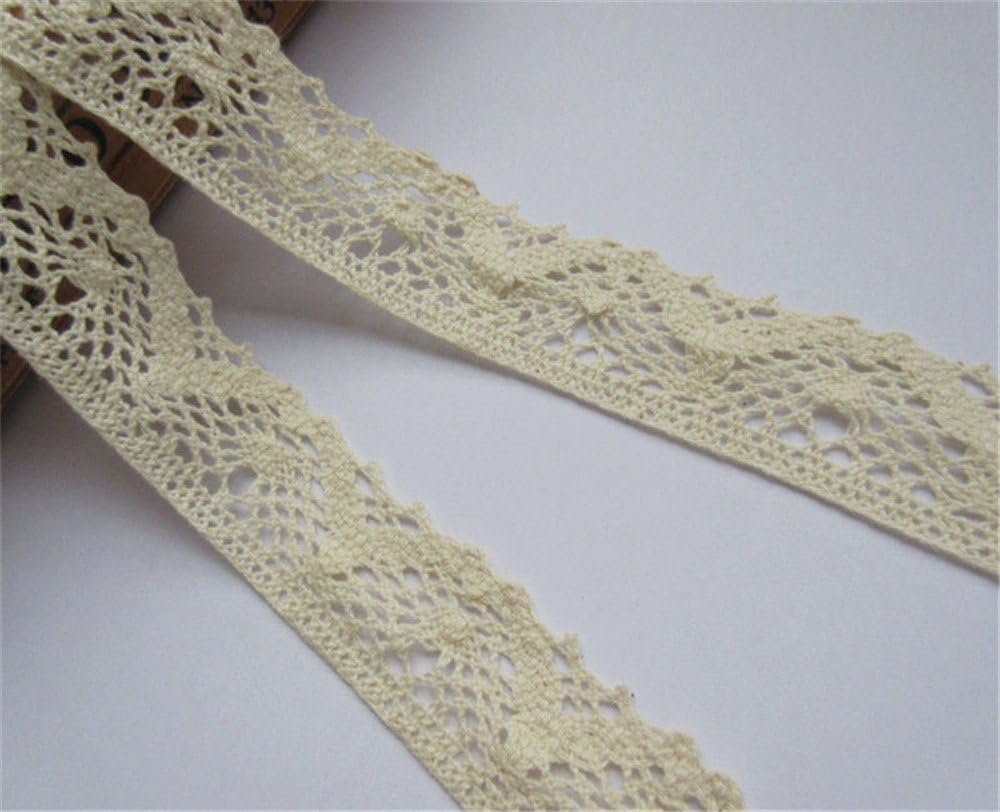 10 Yard Cotton Crochet Cluny Lace Edge Trim Ribbon 3 cm Width Vintage Style Ivory Cream Edging Trimmings Fabric Embroidered Applique Sewing Craft Wedding Dress DIY Cards Hats Clothes Embellishment image 2