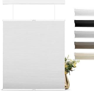 BERISSA Top Down Bottom Up Cordless Cellular Shades, White,52" W x 72" H