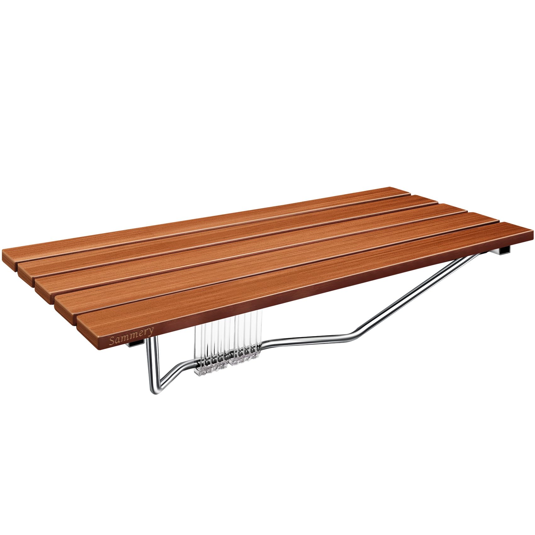 Sammery 36" Folding Teak Shower Seat, Wall Mounted, Foldable Bench ...