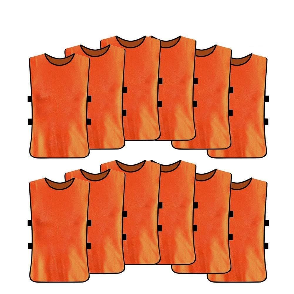 12pcs Soccer Pinnies Scrimmage Vests Breathable Lightweight for Team