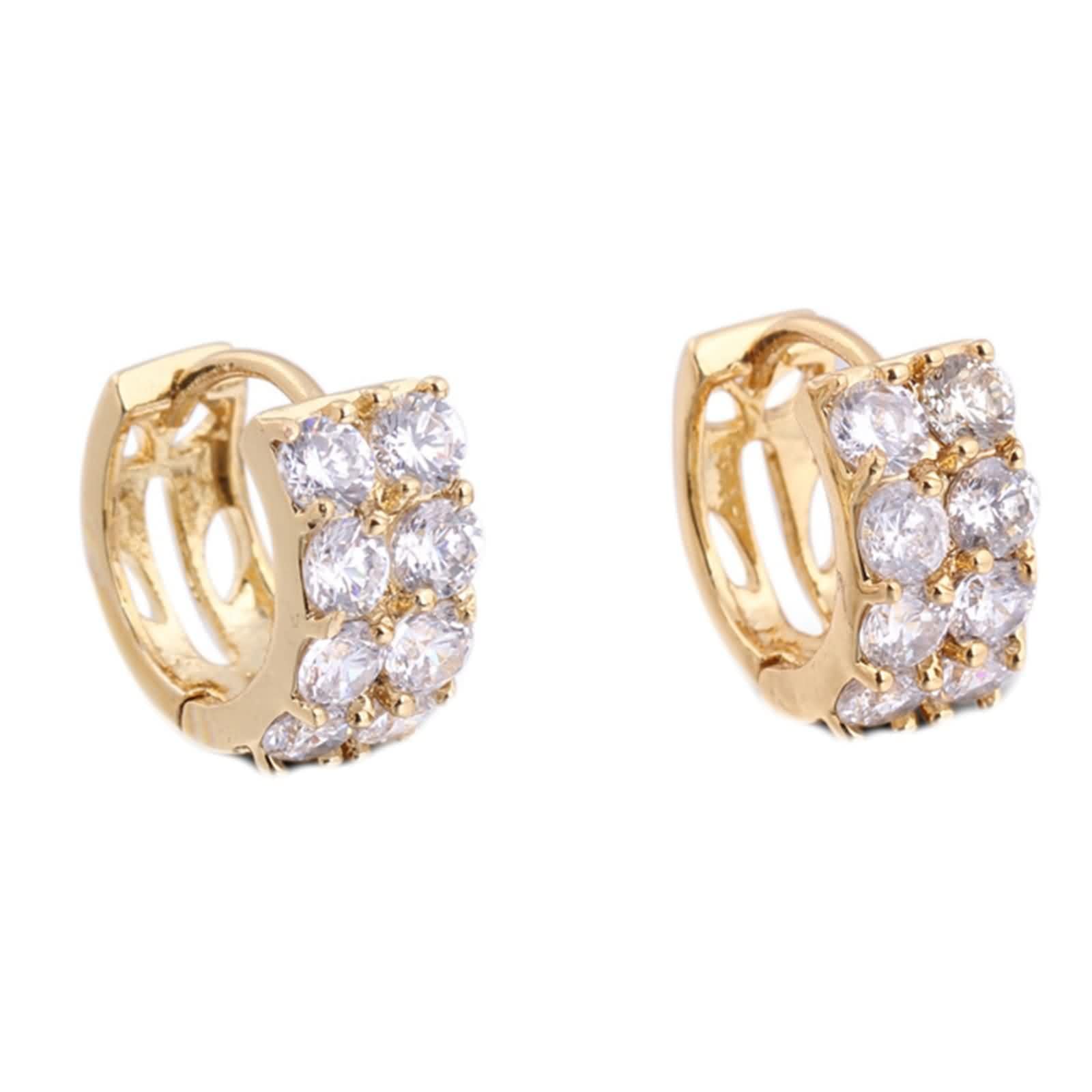 Pendientes de aro de oro 585 de 14 quilates, pendientes de aro de moissanita, oro amarillo Au585, pendientes de aro para niñas, joyas de oro auténtico