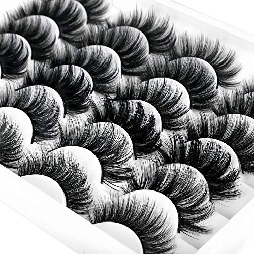 12 Pairs Fluffy 3D Faux Mink Eyelashes Dramatic 20MM Long False Lashes 6 Styles Thick Volume Fake Eyelashes Curled Eye Lashes Multipack by Yawamica