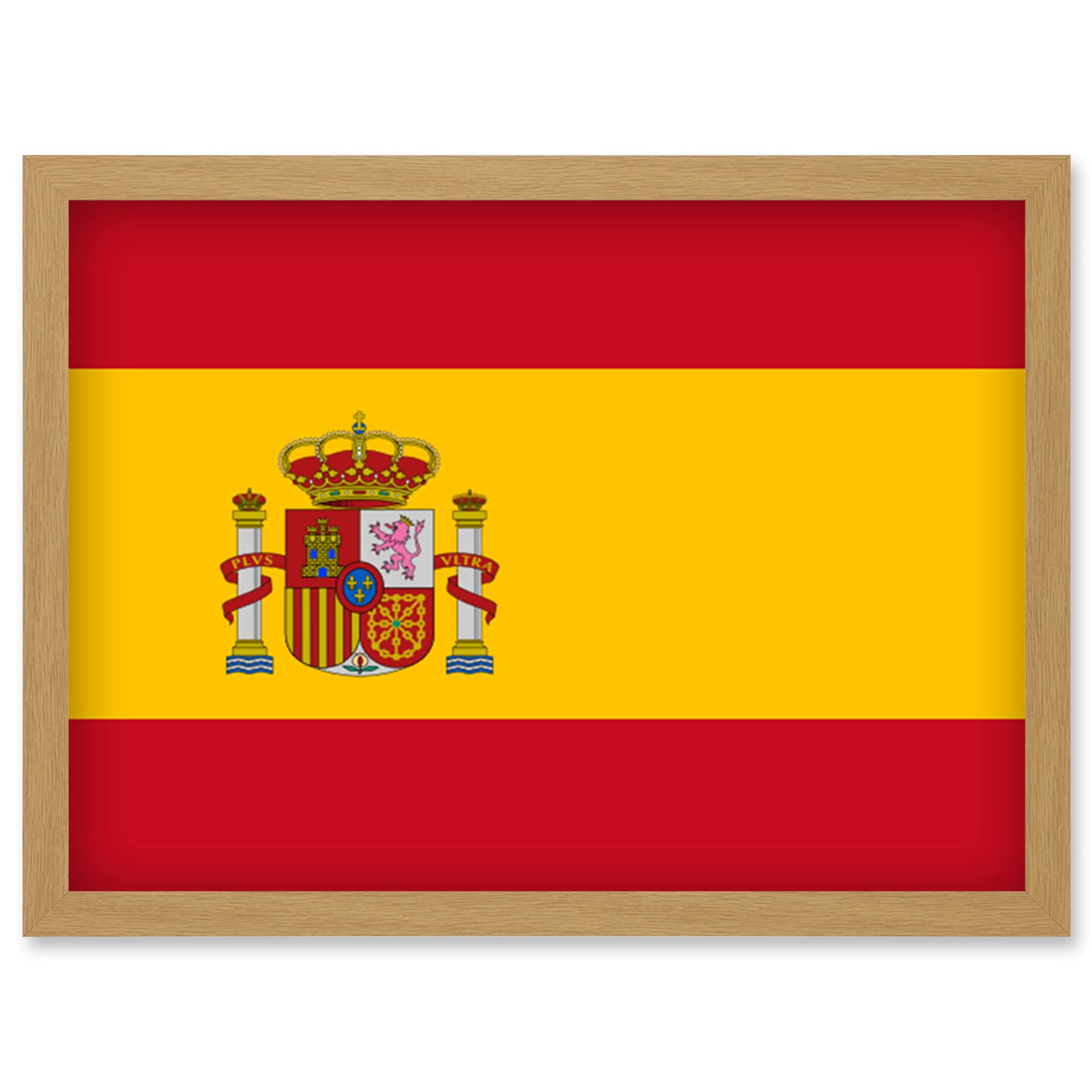 Artery8 Spain National Flag Patriotic Vexillology World Flags Country Region Poster Artwork Framed Wall Art Print A4
