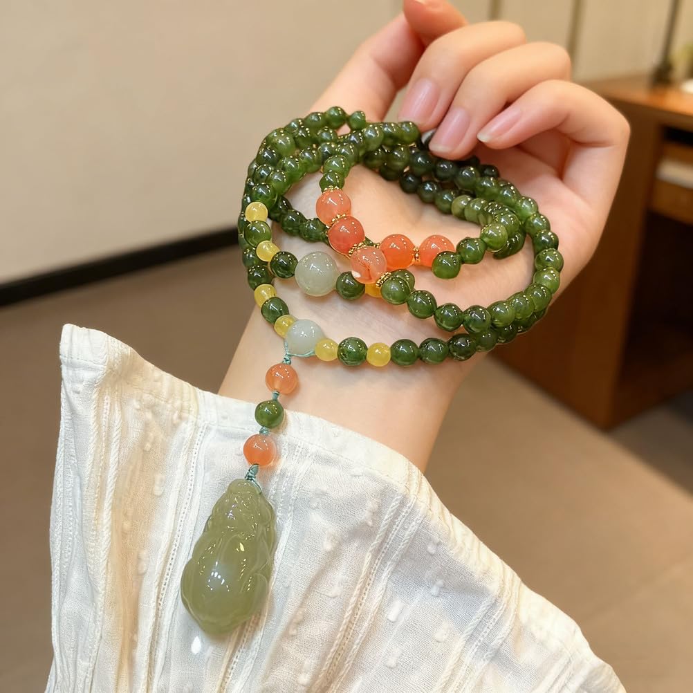 Pulseras con Cuentas de Cristal para Mujer, Pulsera de Jade Verde Natural, Pulseras elásticas con Cuentas de Chakras, Piedras Preciosas curativas, Joyas de Piedra, meditación,Jasper