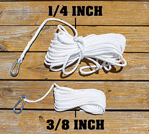 image for SGT KNOTS Polypropylene Anchor Line - Hollow Braid Boat Anchor Rope wi