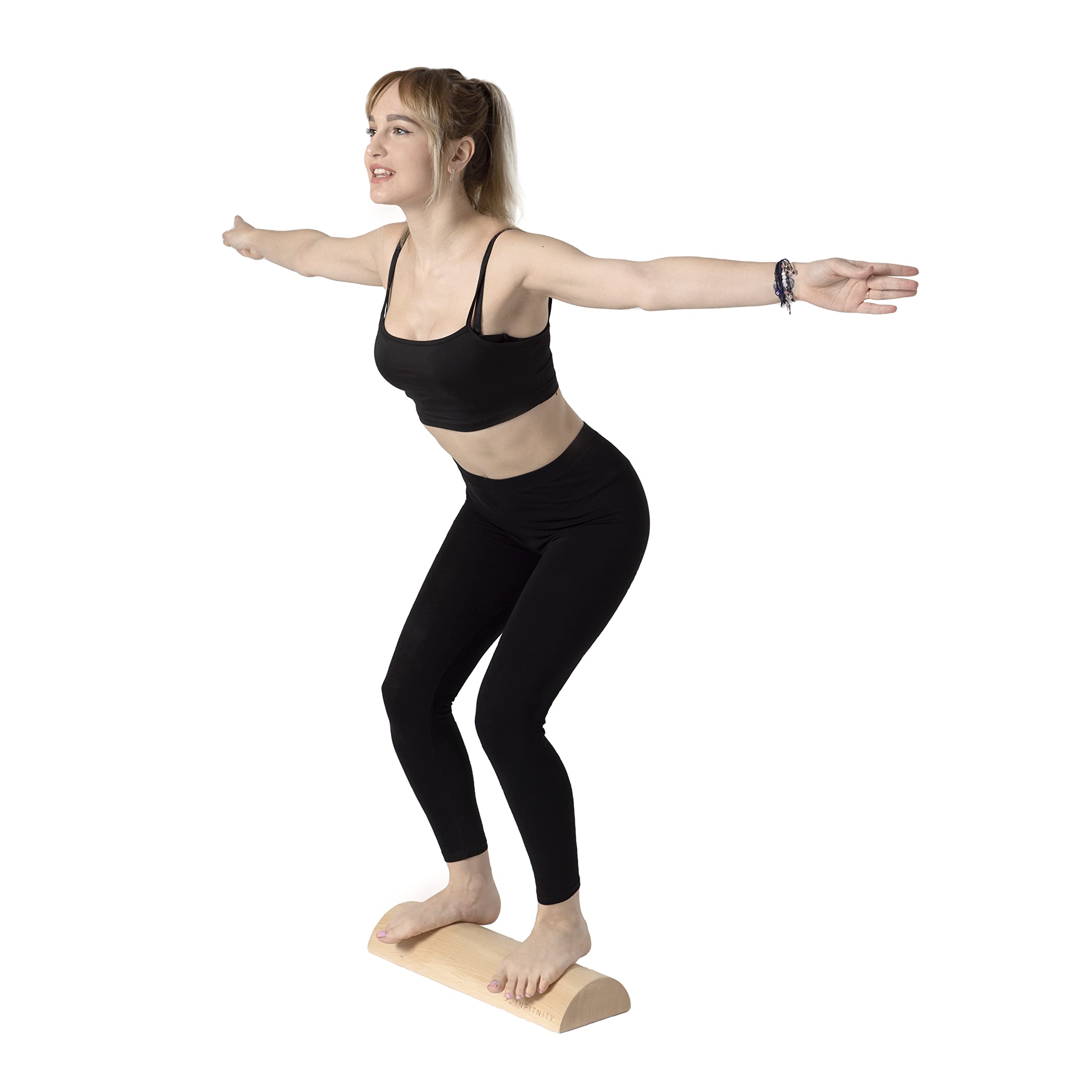 INFITNITY - Tronco Propiocepción Suelo Pélvico - Tronco Propioceptivo Madera - Medidas Oficiales Tronco 5P – Wood Roller Tronco Eutonía - Incluye Manual Ejercicios