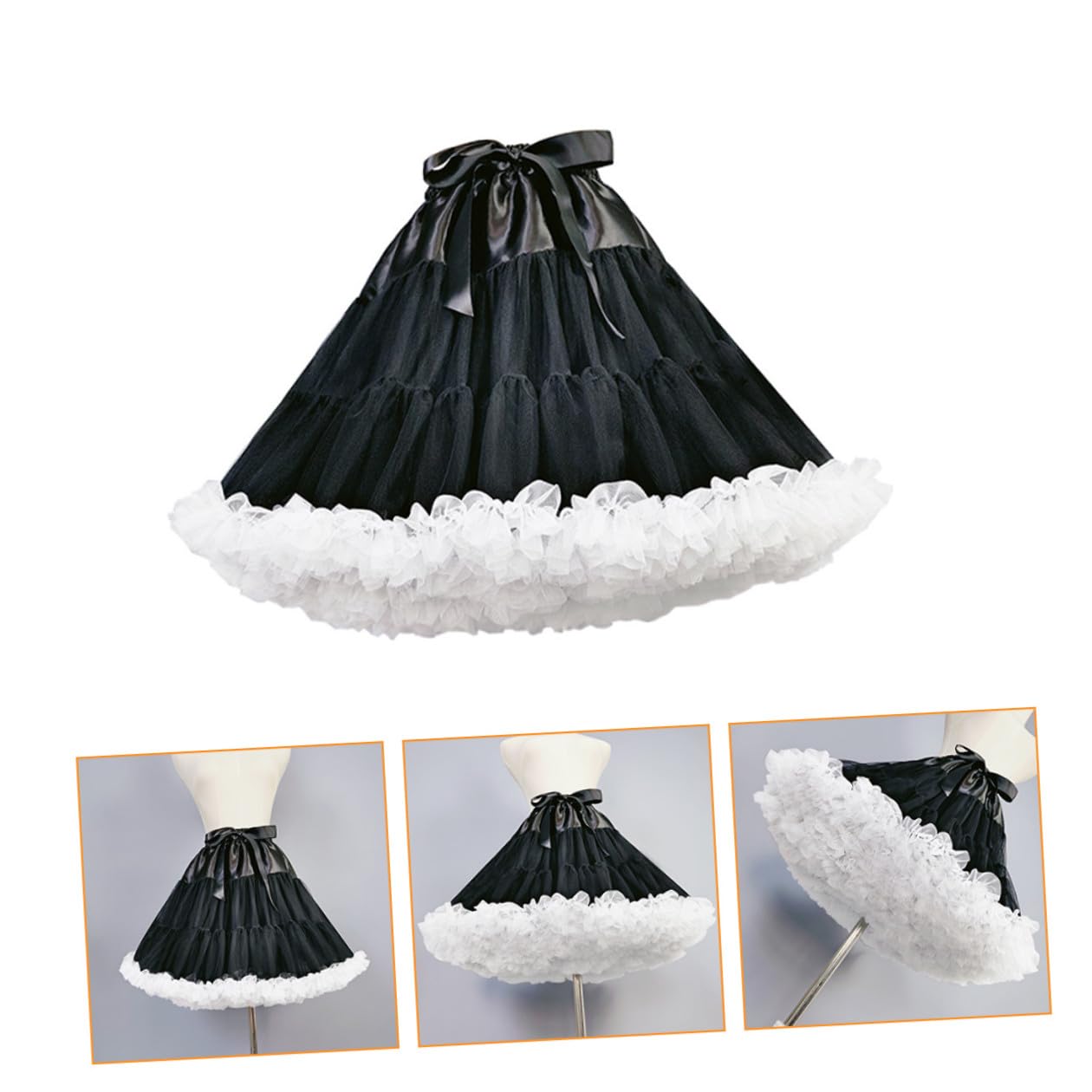 Healeved Lolita Unterrock 1 Stück Gauze Weiß für Damen Fancy | Sweet Style, Knitterarm und Formstabil, Leicht zu Reinigen, Bequemes und Ausziehen