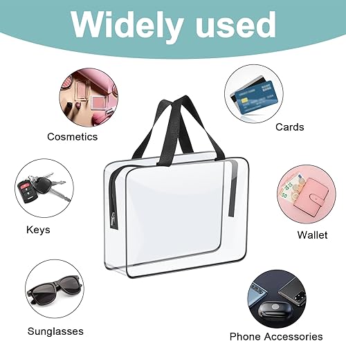 Miniatura 3 de Paquete de 4 bolsas grandes de almacenamiento de juguetes, bolsas organizadoras de PVC transparente con cremallera, organizador portátil de