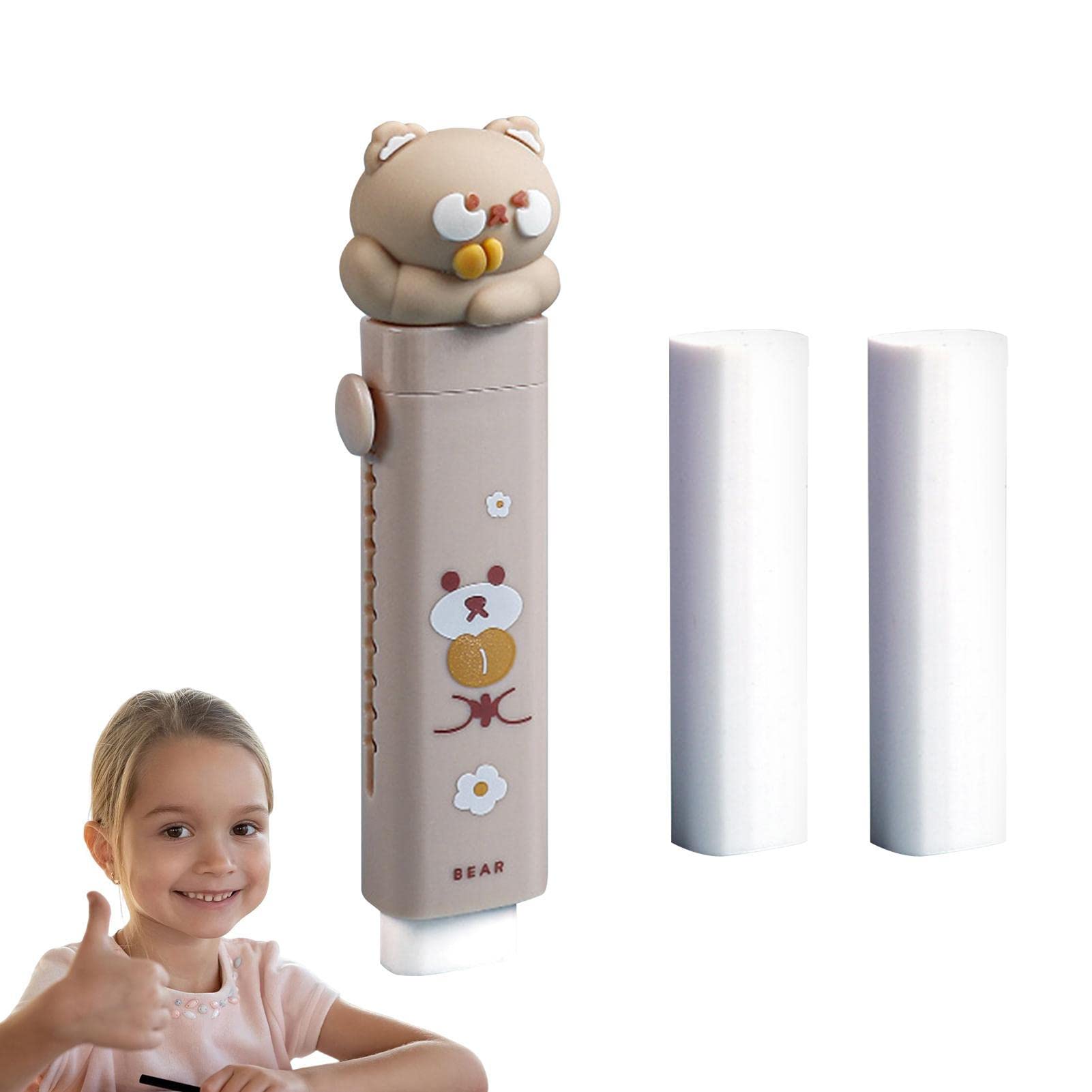 Stylo Legami 4 Gommes Rétractables En Forme De Patte De Chat - Fournitures Scolaires Kawaii Taille Portable 9.5cm