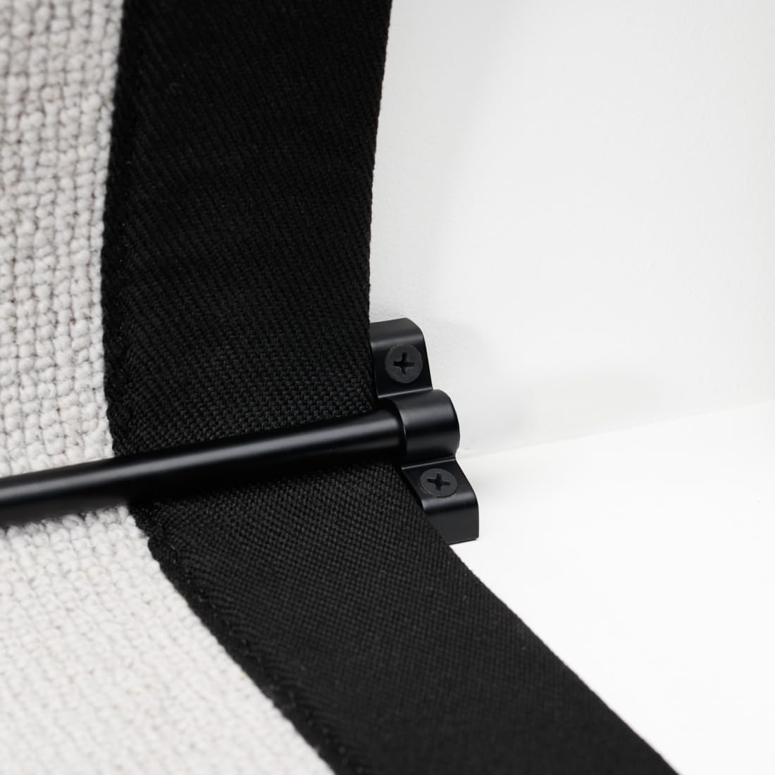 Pushka Home Ltd Black Pushka Home Brass Stair Carpet Runner Rods 10Mm Diameter 900Mm Length (Black) - No Finial - Solid Brass - Sold Individually