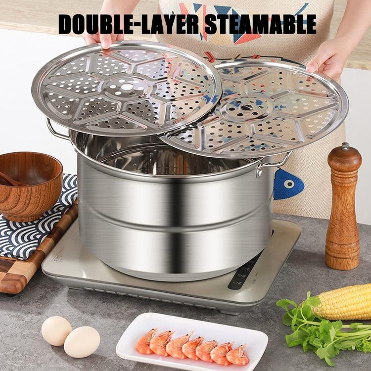 Olla de vapor de 40 cm para cocinar sano y sin perder nutrientes 4
