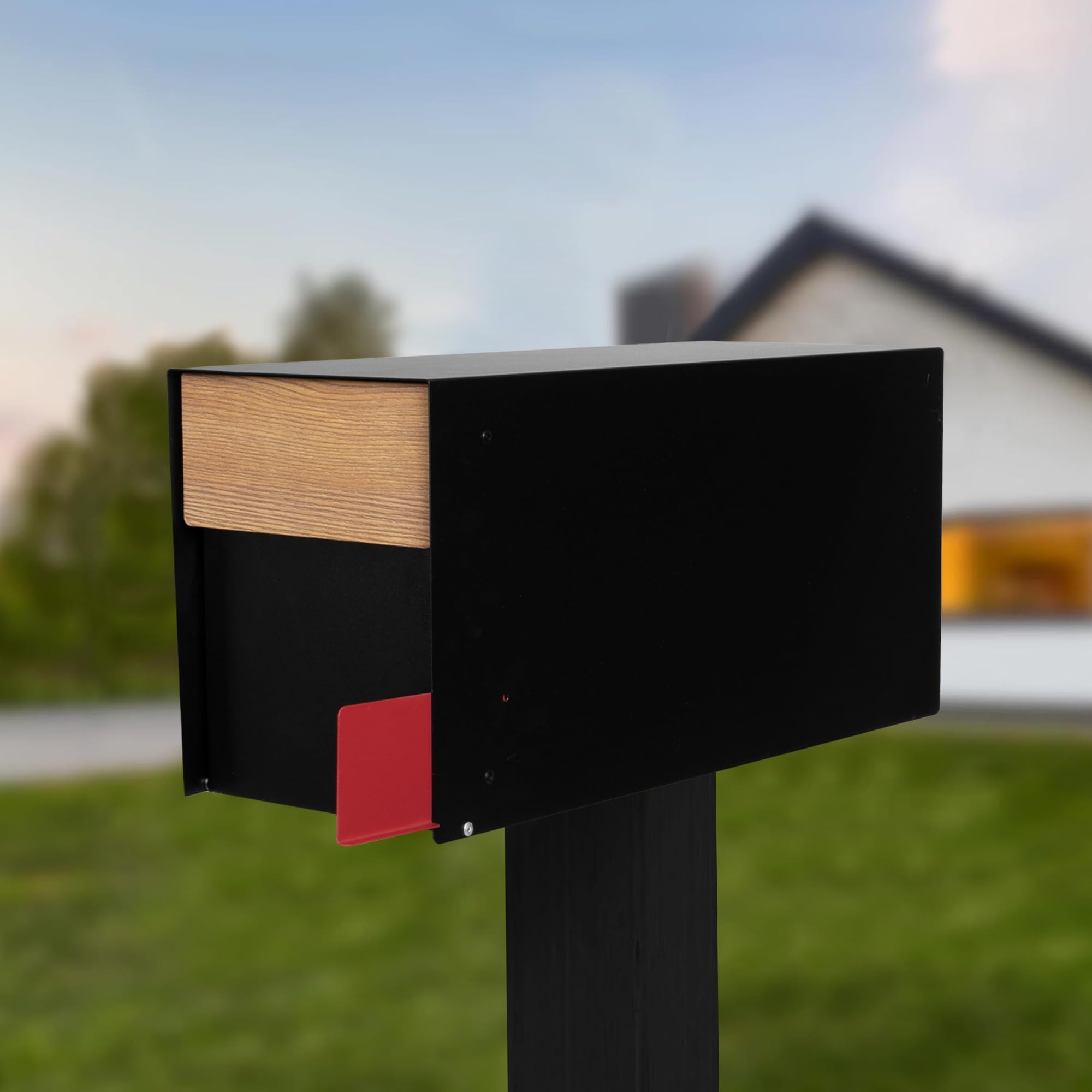 Amazon.com: Ilyapa Large Modern Mailbox for Outside - Black & Ash