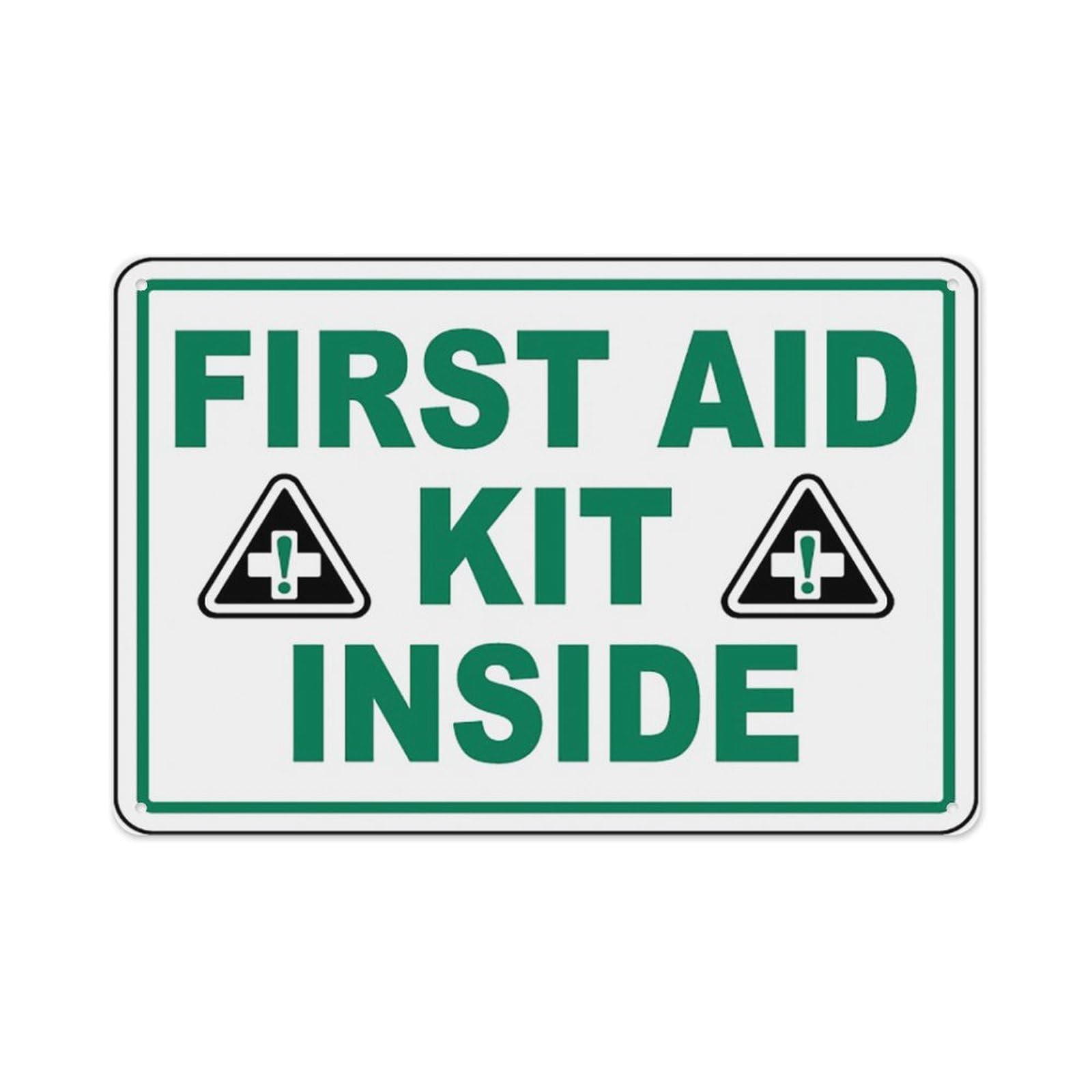 peiyeety First Aid Kit Inside Sign Aluminum Tin Warning Signs For Home Outdoor Garden 12X16 Inches