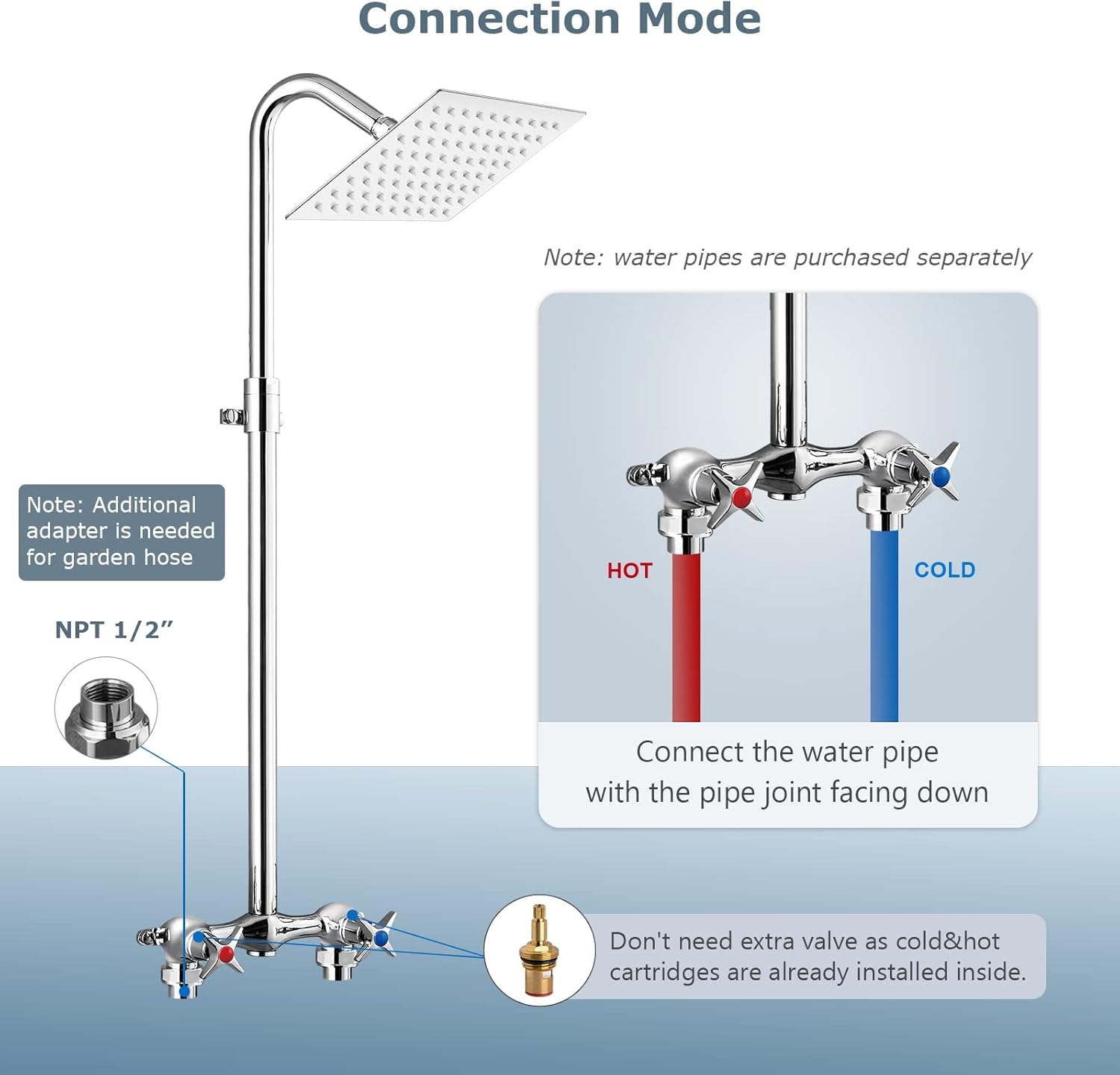 Buy Aolemi Outdoor Shower Kit Polish Chrome 6 Inch Shower Head with