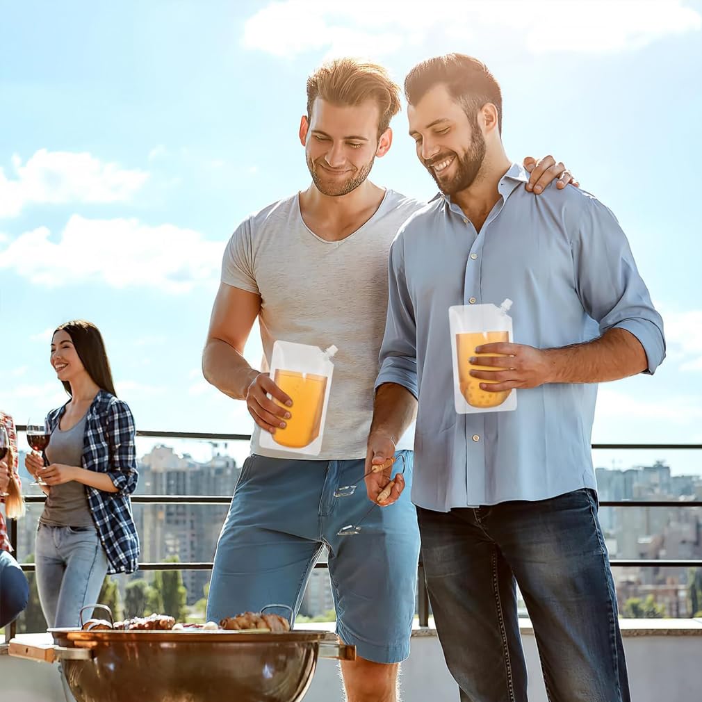 TSHAOUN 20 Wiederverwendbare Getränkebeutel – 250/350/420/500 Ml, Versteckbar, Für Festivals, Camping & Reisen