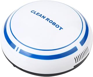 Robot Vacuum Cleaner,USB Rechargeable Smart Automatic Robotic Household Floor Cleaner Dust Sweeping Machine for Hard Floor and Low Pile Carpet,Pet Hair (White)