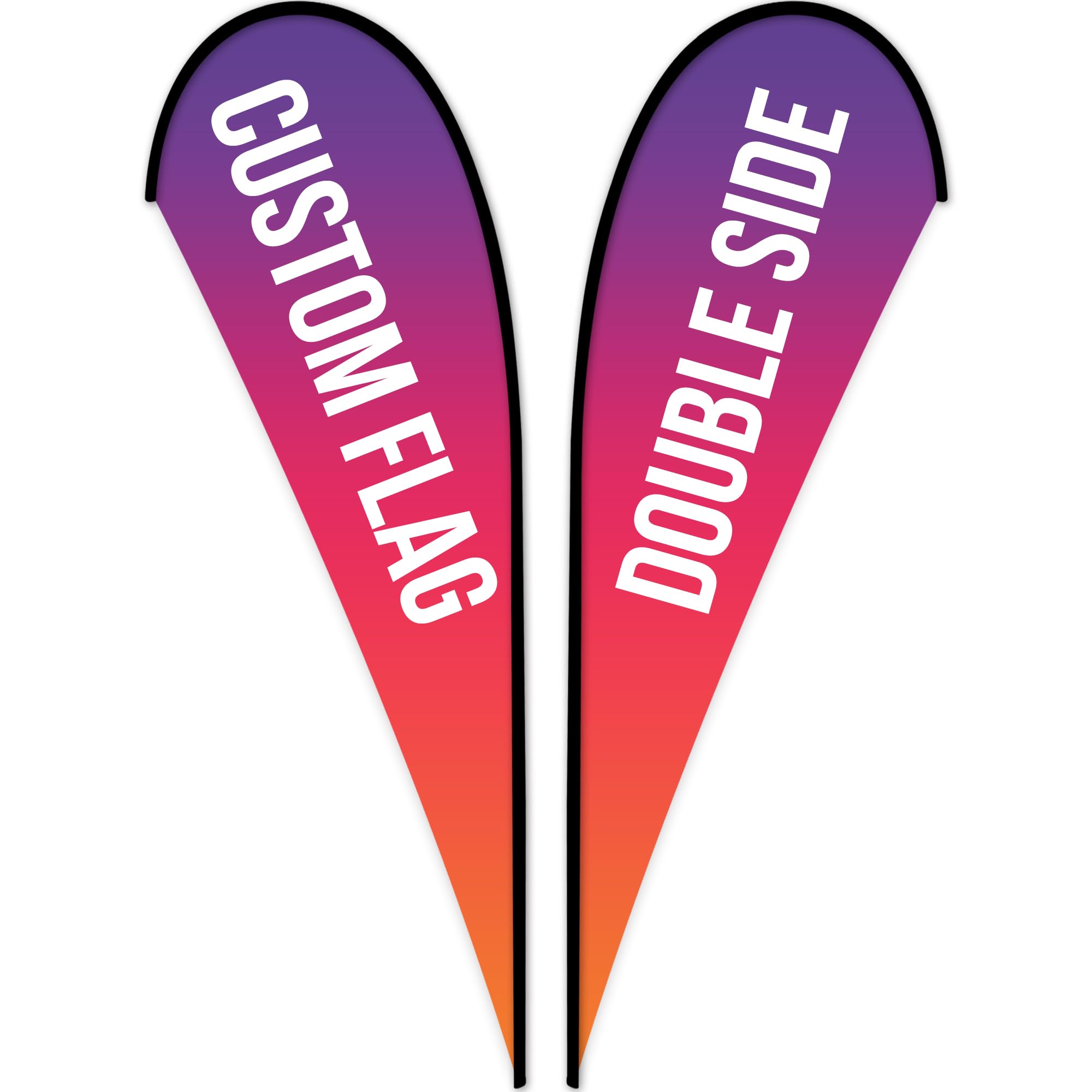 Custom Advertising Feather Flags for Business Outside (Only Flag), Personalized Feather Banner Flags with Logo Text, Customized Double Sided Business