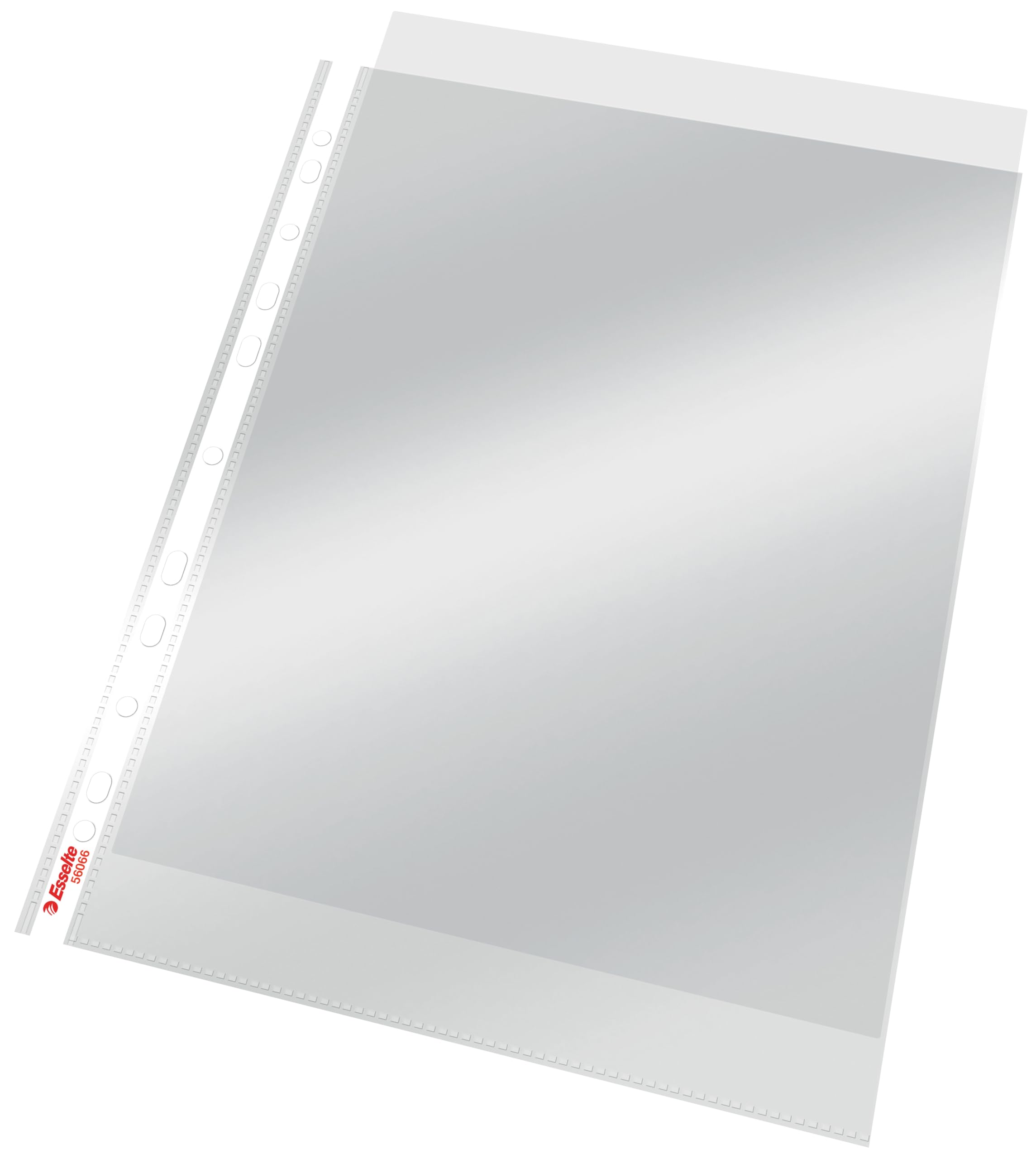 Esselte Standard Prospekthüllen-Set, A4, 100 Stück, Farblos, Glänzende Oberfläche, Oberöffnung, 0,055 mm PP-Folie
