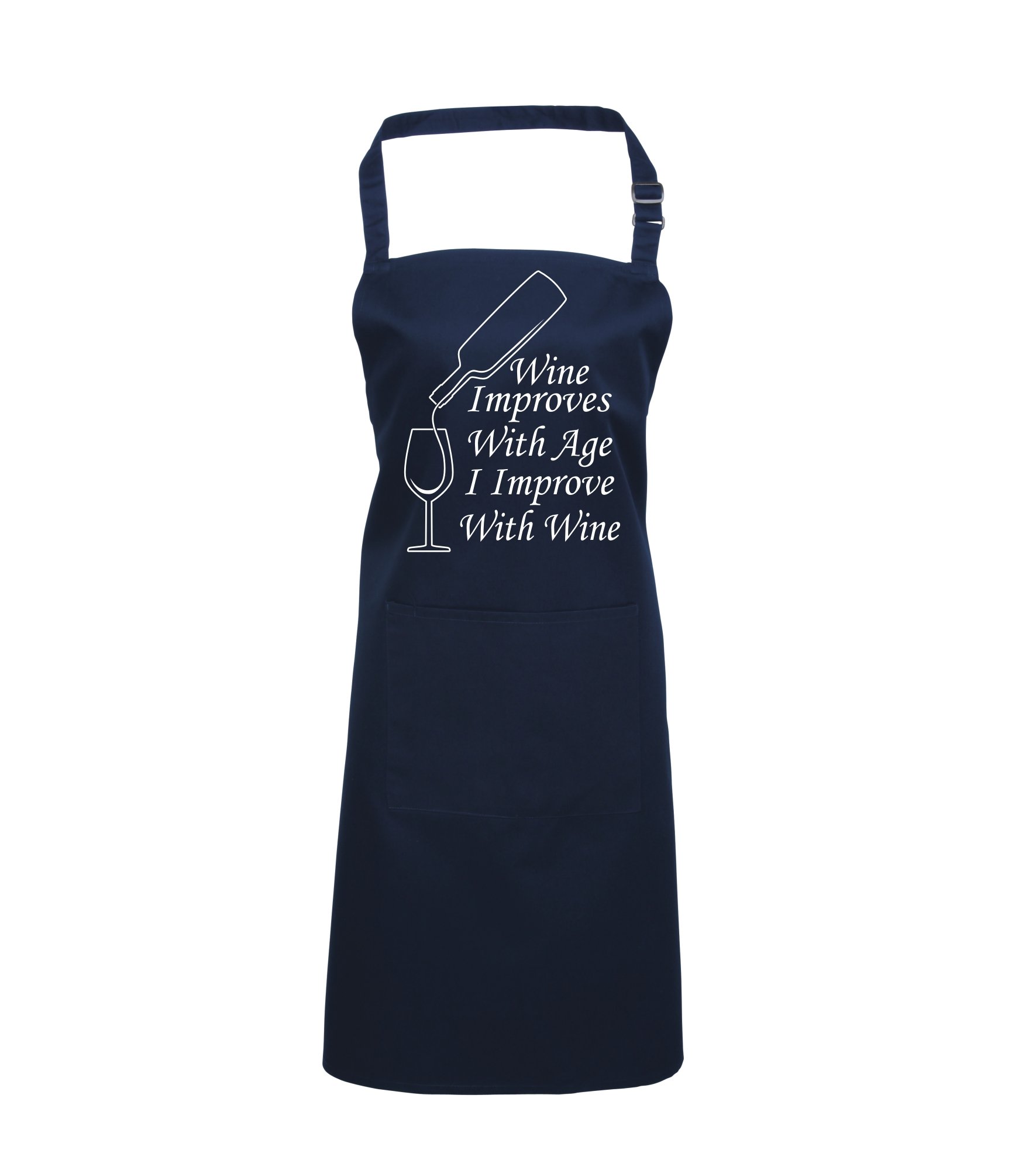 Edward Sinclair Navy | Wine Improves With Age | I Improve With Wine | Apron
