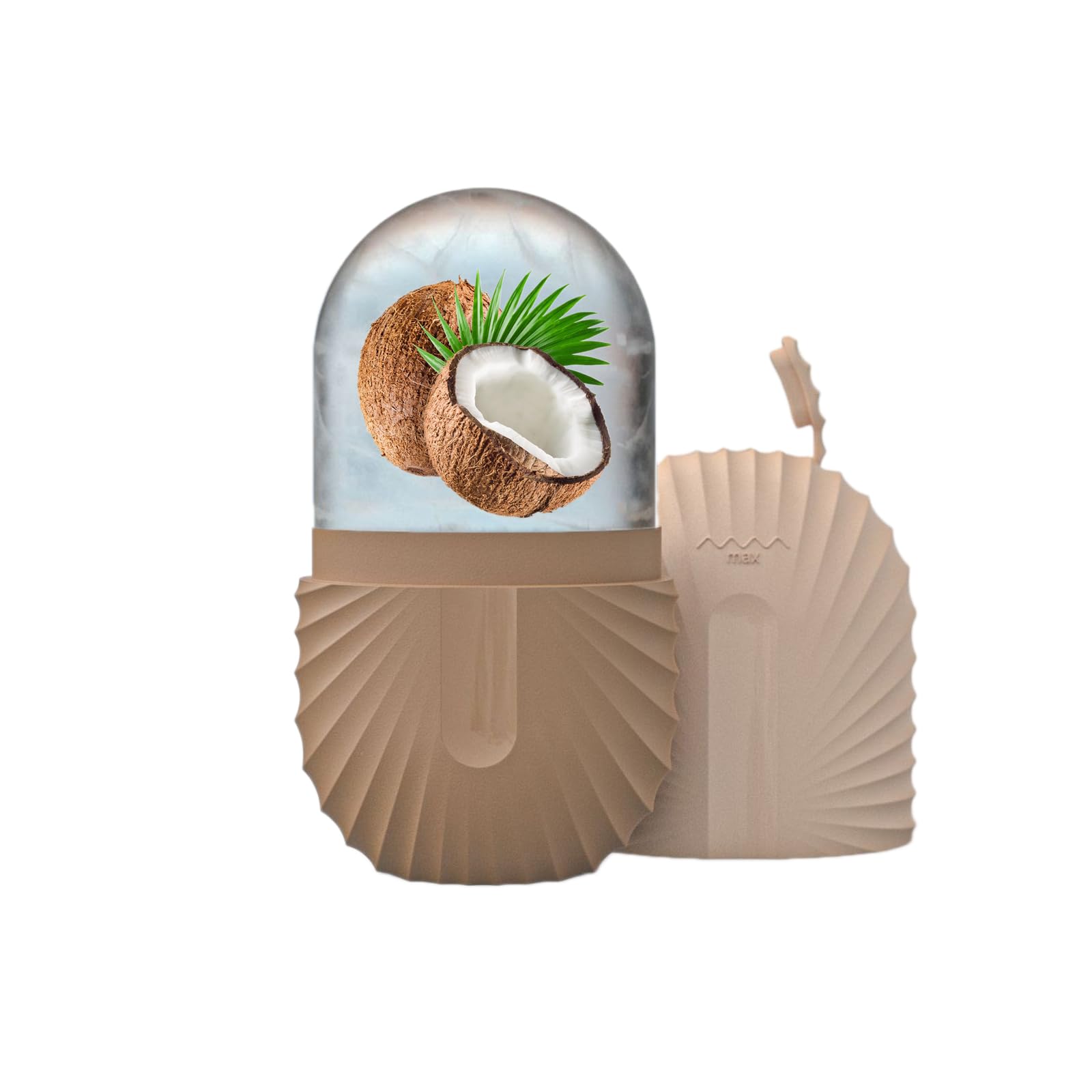 Ice Roller Face, Ice Roller for Face Eyes Men, Ice Cube for Remove Puffiness, Reduce Pores, Sunburn Repair, Gua Sha Facial Massage Skin Care Tool - Reusable & Leakproof, Brown