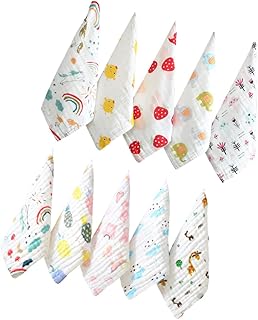 Toyvian 10 Pçs Toalha De Bebê Algodão Toalha Recém-Nascida Orgânica Macia Panos De Lavagem De Bebê Musselina Toalhas De Rosto De Bebê Toalhetes De Rosto De Bebê Toalhas Macias Toalha De
