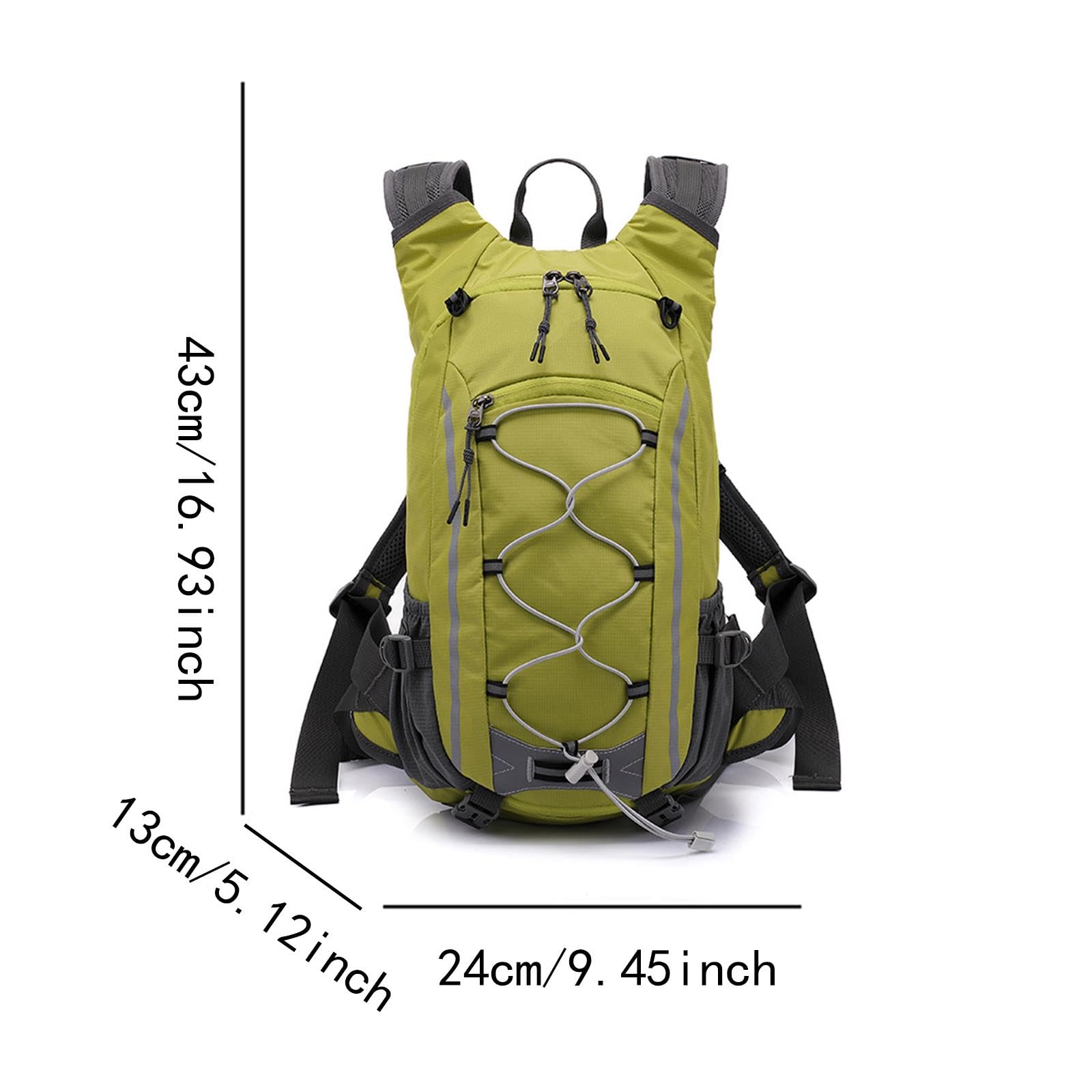 Mochila de Senderismo Y Montañismo de 20 litros, Multifuncional, de Poliéster, con Múltiples Compartimentos para Uso Diario. Resistente, Verde Amarillento