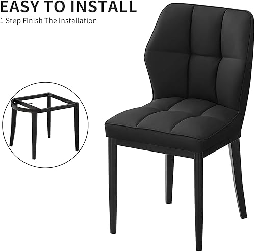 Miniatura 131 de Bekrvio Sillas de Comedor - Juego de 6 sillas de comedor modernas de mediados de siglo, sillas de comedor tapizadas sin brazos, sillas de comedor de