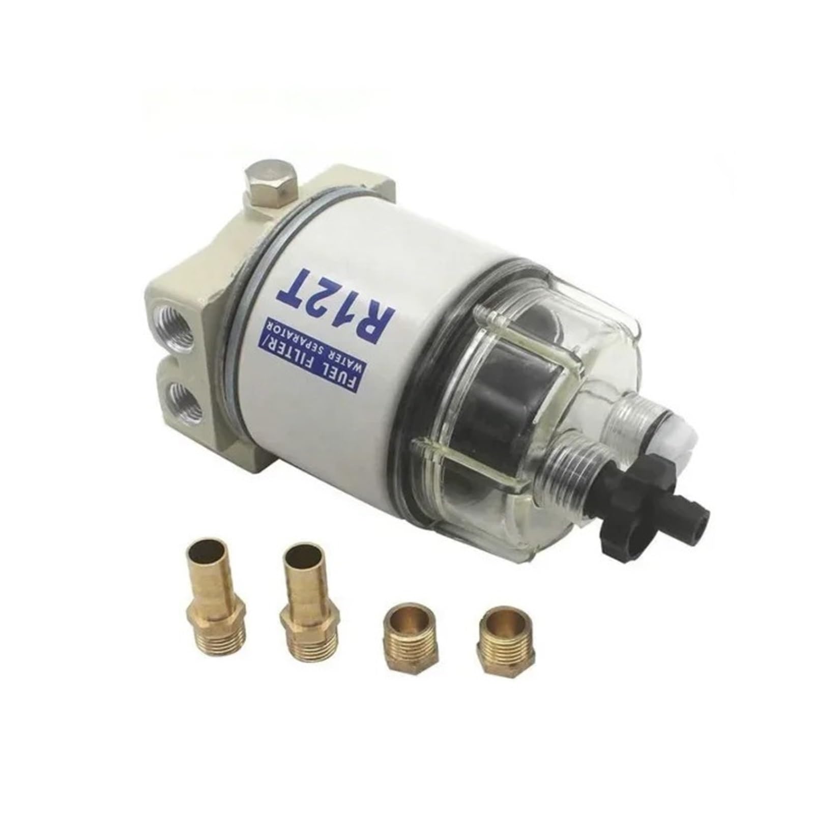 Filtro De Diésel para Coche R12T, Kit Separador De Aguaparafiltro De Combustible - Rosca Marina, Reemplaza S3240 120At Npt Zg1/4-19, Compatible con Filtro De Combustible De 3/8 De Pulgada.