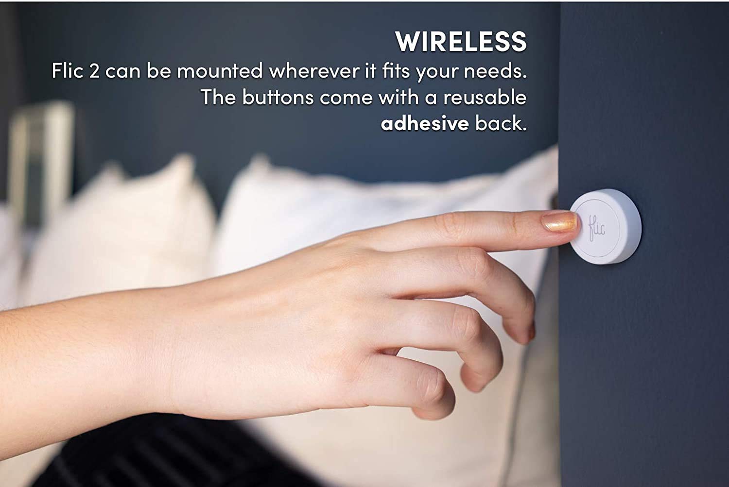 Flic 2 przyciski Smart – 1 opakowanie Flic 2 przyciski – Smart Home Control Button – działa z Hue, LIFX, IKEA Trådfri, Sonos, Spotify, IFTTT i wiele innych, biały