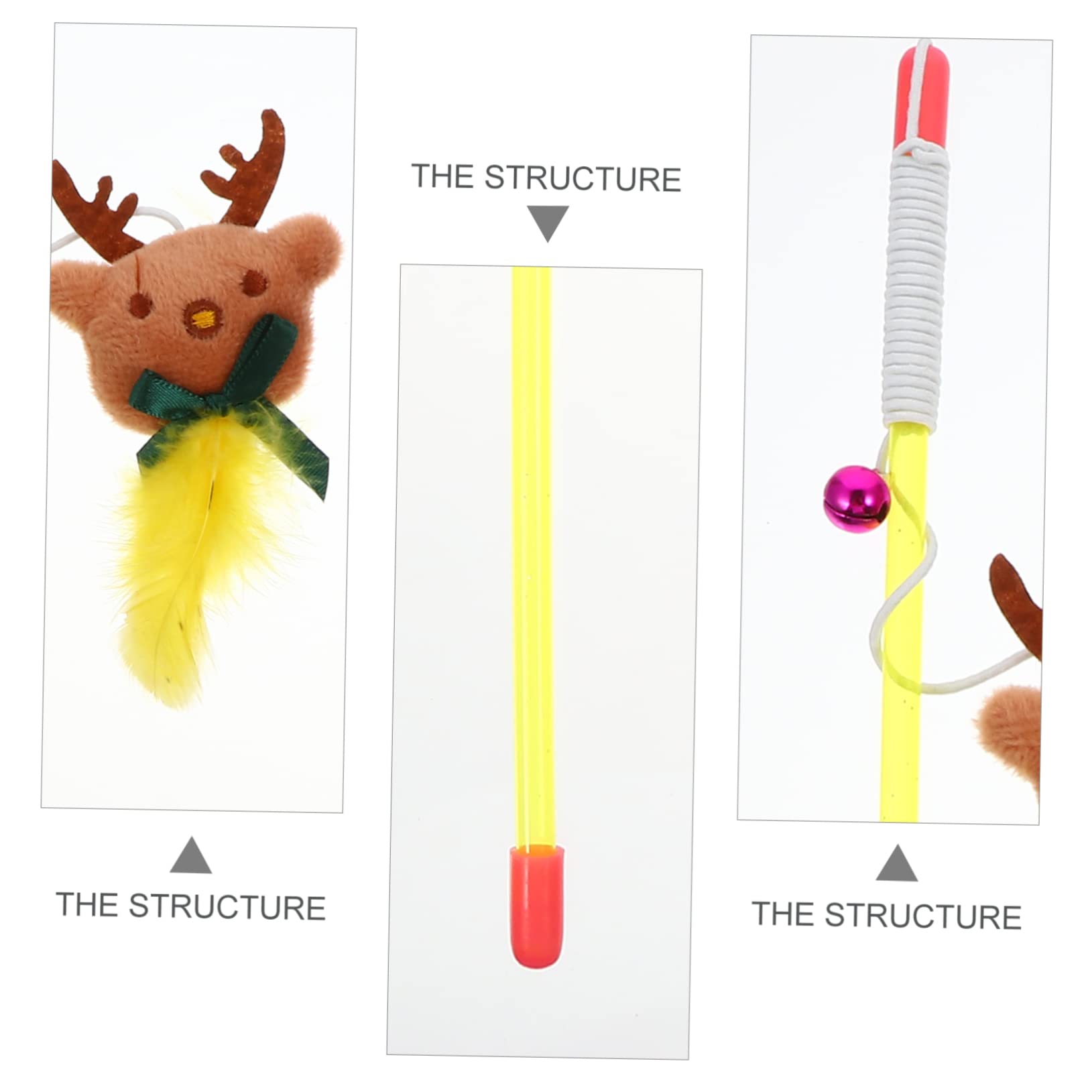 Toddmomy 15pièces Jouets Interactifs pour Chats Bâtons à Plumer avec Clochettes De Noël Stimulez Instinct De Chasse De Votre Chat