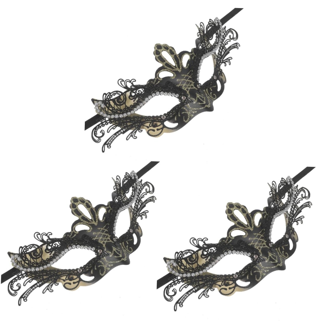 Healeved 3 Pezzi Maschera per e Halloween Maschera per Masquerade con Paillettes e Confortevole Accessorio per Costumi e Speciali