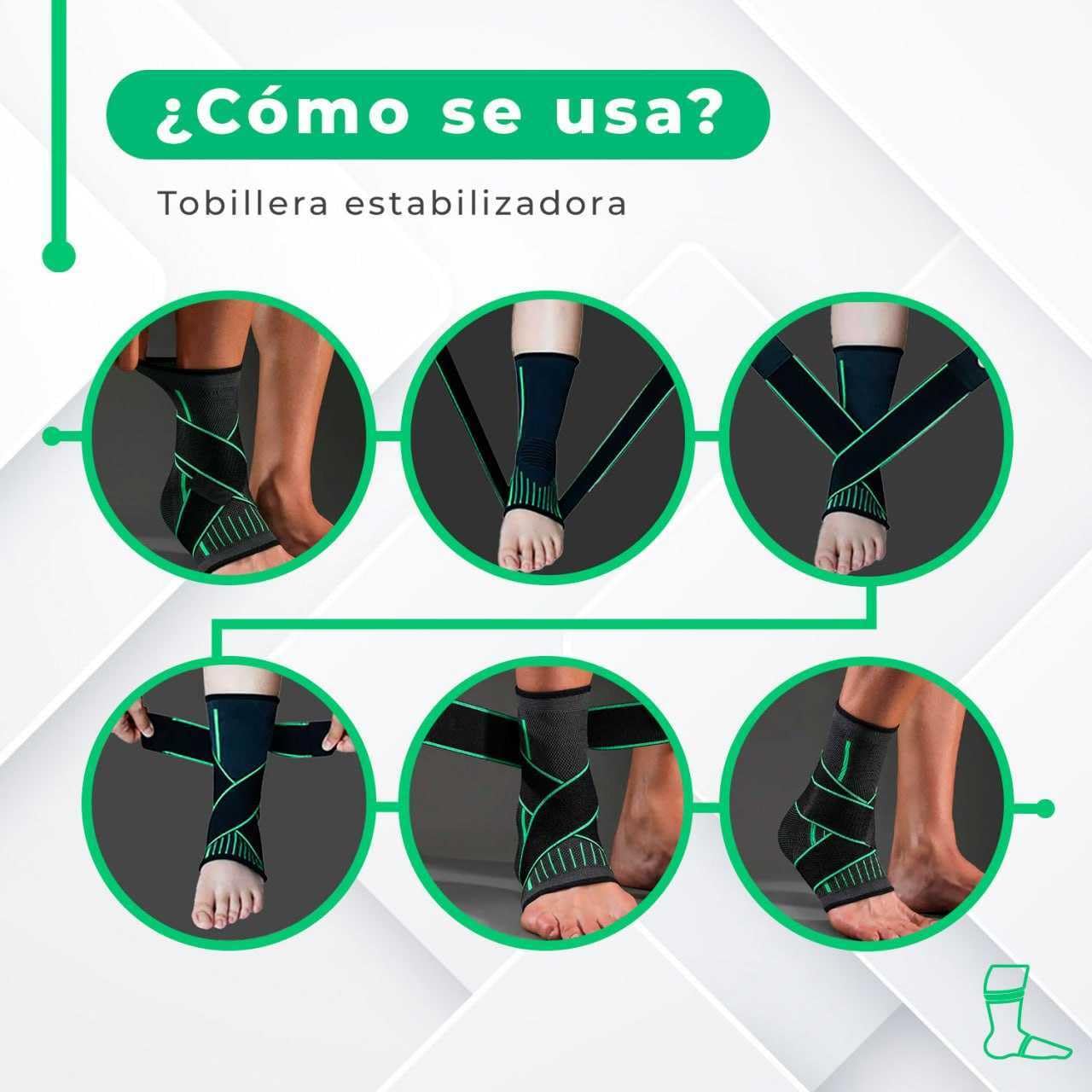 Tobilleras Deportivas De Compresión, Pack De 2 Verde Y Negra, Tobillera Estabilizadora Ajustable,Tobillera Para Futbol Y Tendón de Aquiles, Ankle Brace Deportivo (Medium)