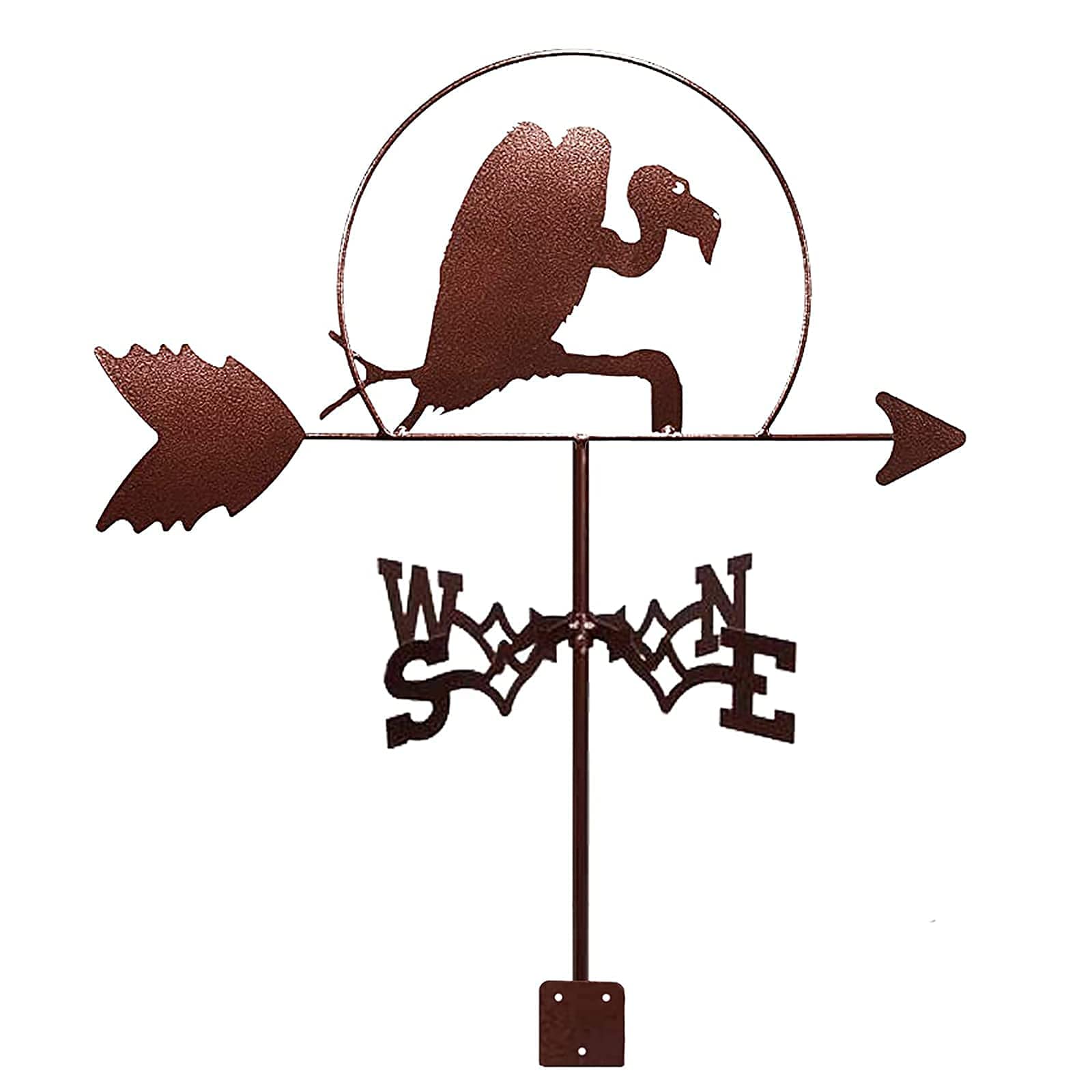 Girouette Vautour en acier inoxydable - Outil de mesure pratique - Scène de ferme - Décoration de jardin - Indicateur de direction du vent