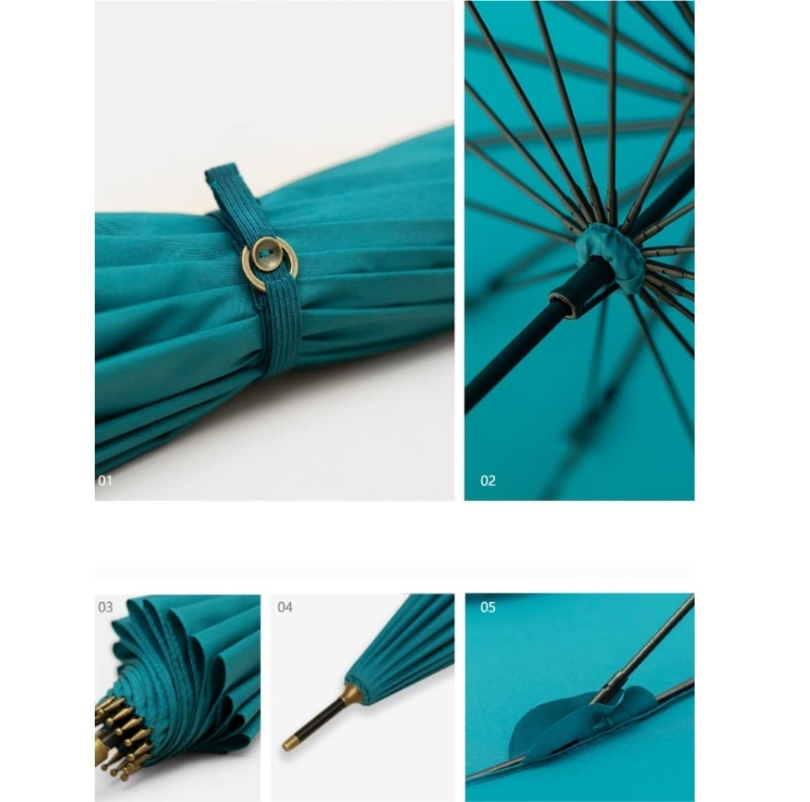 HLTYGWX Parapluie Coupe-Vent Fort Parapluie Coupe-Vent Famille Résistant À La Pluie Au Vent Extra Large Parapluie À Long Manche Parapluie Parapluie Imperméable (Color : D, Size : 98 * 82cm)