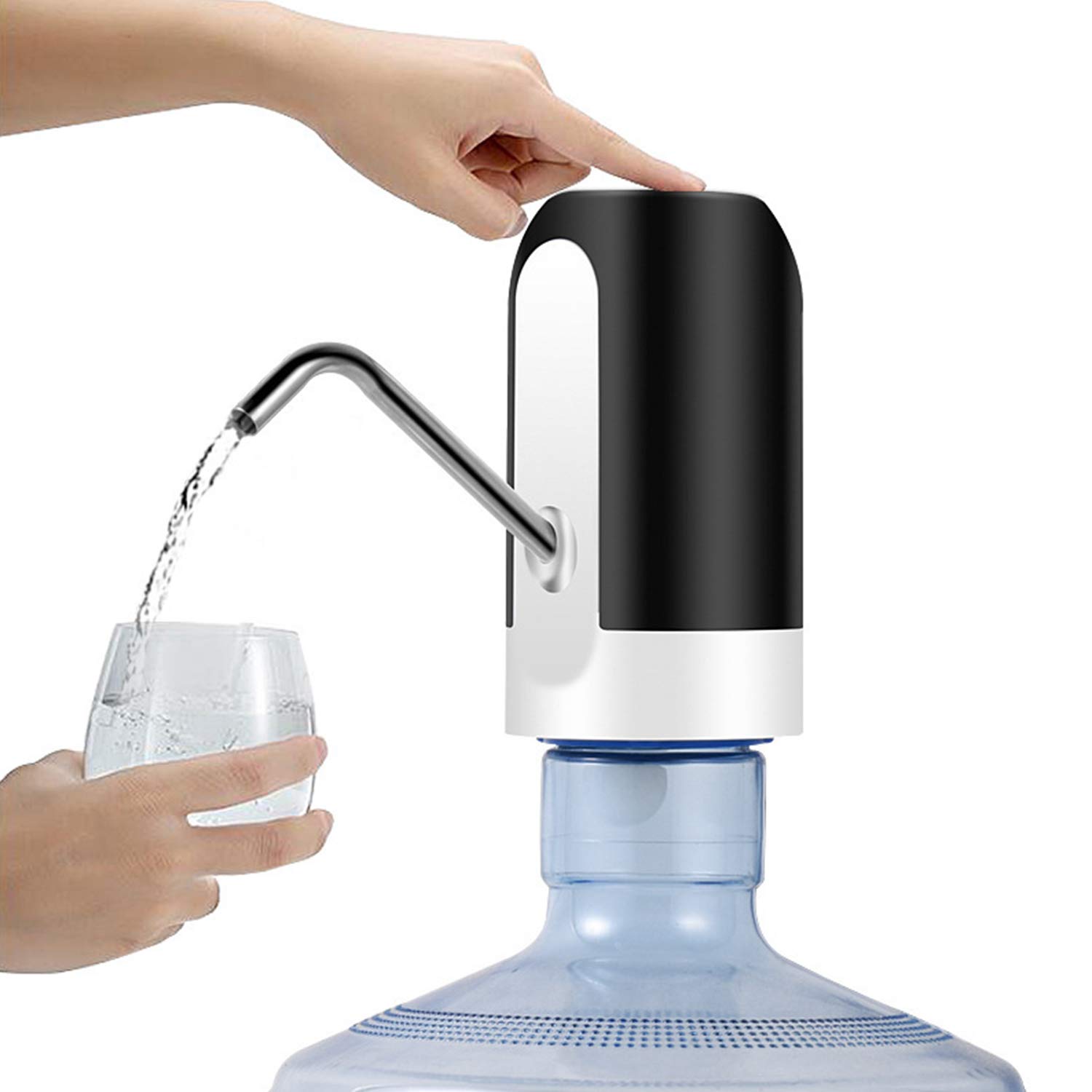Phomnd Water Bottle Dispenser Pump 5 Gallon Bottle Automatic Electric Drinking Water Jug Pump Waterproof USB Charging Water Dispensing Pump for Home Office Kitchen Camping Outdoor