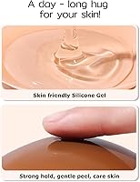 Vista 4 de Cubiertas para pezones Niidor para mujer con elevación - Pastillas adhesivas de pezón de silicona reutilizables - Pétalos de pecho adhesivos