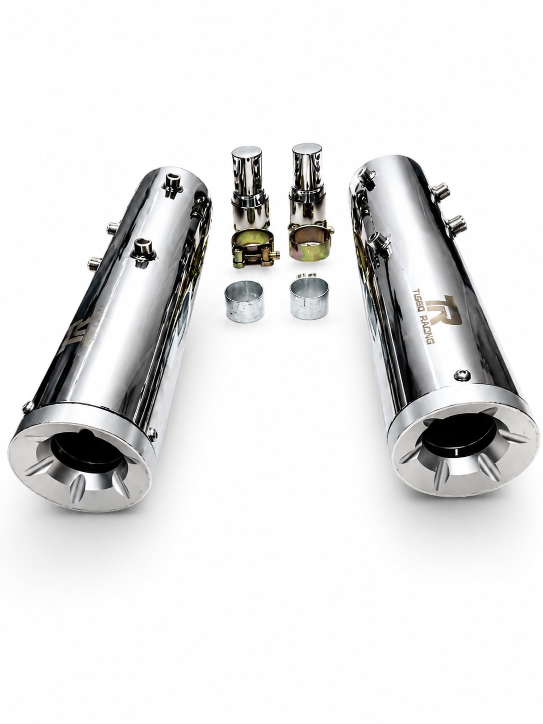 Turbo Racing Performance Silencer Exhaust Set for RAyal Eield Super Meteor 650 | Stainless Steel Chrome Finish | Direct Fit Motorcycle Exhaust Muffler (Pair)-image-44
