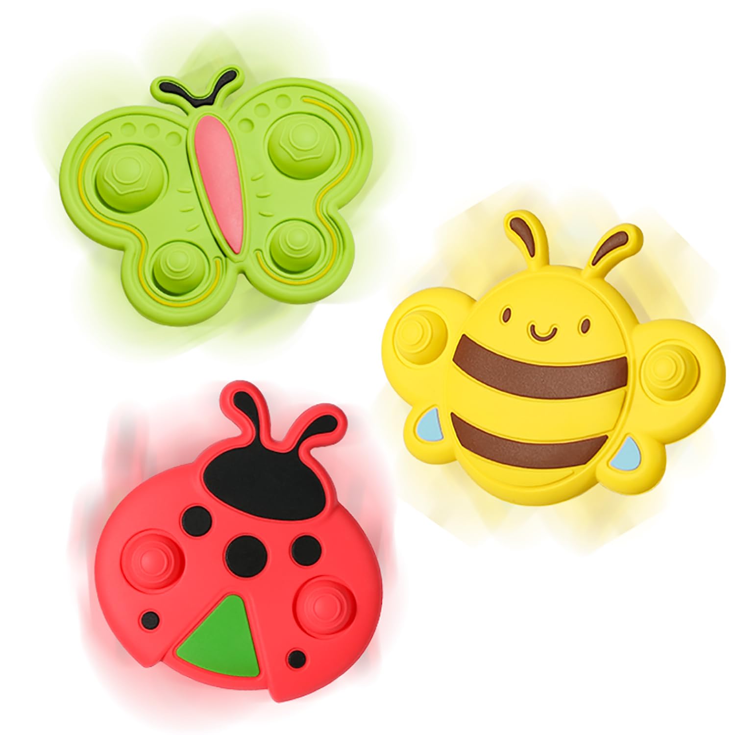 3PCS Suction Cup Spinner Toys for 1 2 Year Old Kids Spinning Toys 12-18 Months Airplane Car Travel Table & Window Toys for Toddlers 1-3 First Birthday Baby Gifts for Girls and Boys