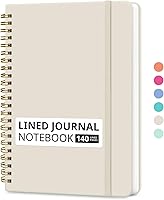 Vista 30 de Taja Cuaderno rayado en espiral para mujeres y hombres, 140 páginas, cuaderno de tapa dura con rayas universitarias para trabajo y toma de notas