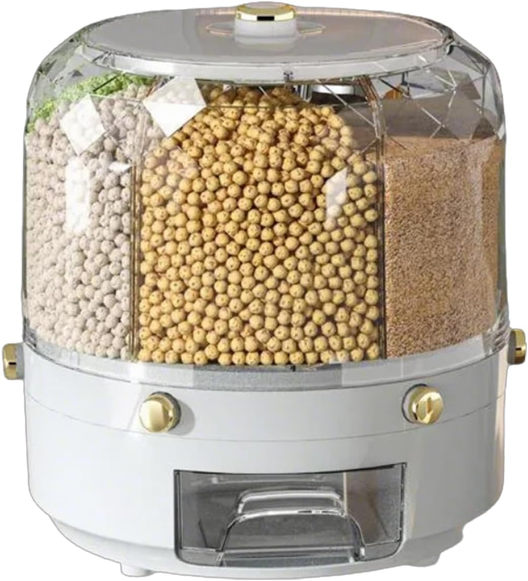 Space Saving Food Container Portable Freshness Preserving Rice Bucket with Sealed Compartments for Home Use Kitchen Storage