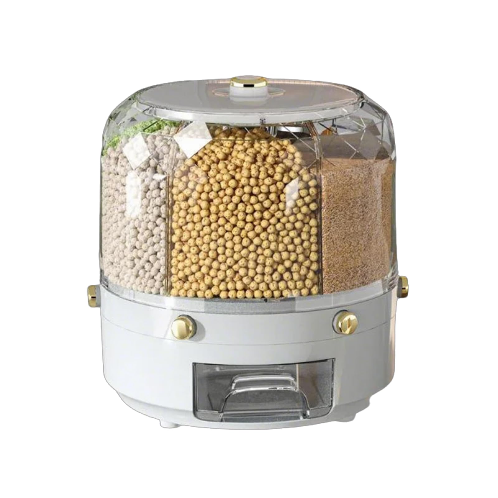Distributeur de riz scellé rotatif à 360 degrés, boîte à riz robuste avec fenêtre d'inventaire visuel, boîte de rangement pour céréales rotatives